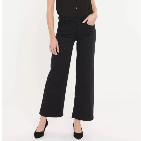 NYDJ Teresa Wide Leg Ankle Jeans - Black - Size 4 - Picture 6 of 11